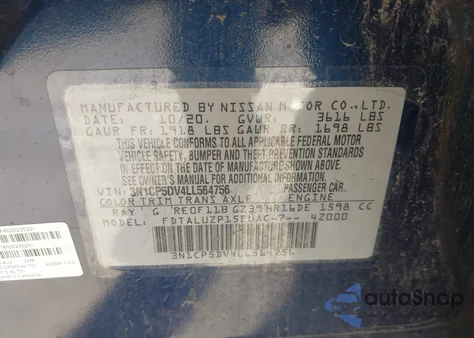 2020 Nissan Kicks Sr Xtronic Cvt from USA, damaged, VIN 3N1CP5DV4LL564756